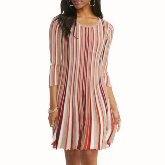 Cato Multi Color Vertical Stripe Sweater Dress - Picture 1 of 5